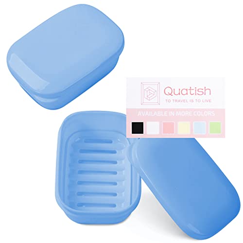 Quatish 2 Pack Travel Soap Container, Portable Soap Holder with Lid, Travel Bar Soap Holder, Soap Case for Camping Gym Travel, Soap Box for Bathroom,Denimblue - color: Denimblue