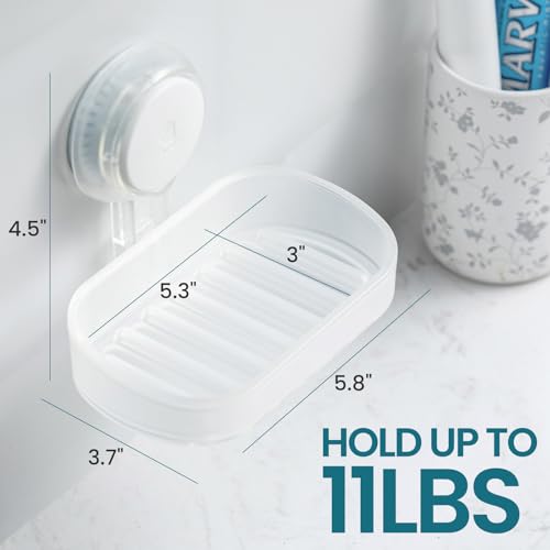 TAILI Soap Holder Soap Dish for Shower, Suction Cup Soap Holder for Shower Wall, Bathroom Accessories, Removable Strong Hold Soap Saver, Drill Free, Clear - color: Clear, size: 1 Tier