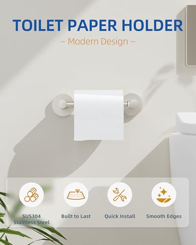 RUACQ Bathroom Toilet Paper Holder, Double Post Pivoting Wall Mounted Toilet Paper Holders, Stainless Steel and Zinc Alloy Bathroom Tissue Holder(Brushed Nickel) - color: Brushed Nickel, size: Wall Mounted