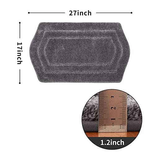 COSY HOMEER Extra Thick Bath Rugs for Bathroom - Anti-Slip Bath Linen Sets Mats Soft Plush Yarn Shaggy 100% Strong Polyeste Living Room Bedroom Water Absorbent(Grey,17x27 - Inches) - color: Grey, size: 1'5" x 2'3" (Oval)