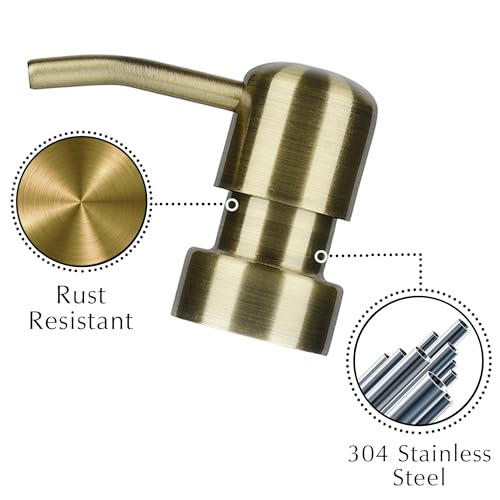 Emerson Soap Dispenser, Dish Soap Dispenser for Kitchen, Soap Dispenser Bathroom Set - Hand Soap Dispenser, Kitchen Soap Dispenser Set, Glass Soap Dispenser with Pump and Labels - 16 Oz, 2 Pack - color: 03 – Black / Brass