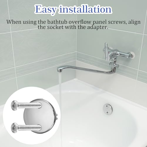 Bathtub Overflow Drain Cover, Stainless Steel Bathtub Drain Stopper 3 Inch – Overflow Matching Plug for Standard Tubs Universal Fit