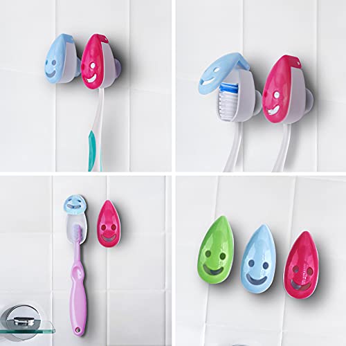 Toothbrush Holder Cover, 6pcs Toothbrush Head Cover Case Cap Suction Cup Portable Toothbrush Protector 6 Colors for Family, Kids, Travel