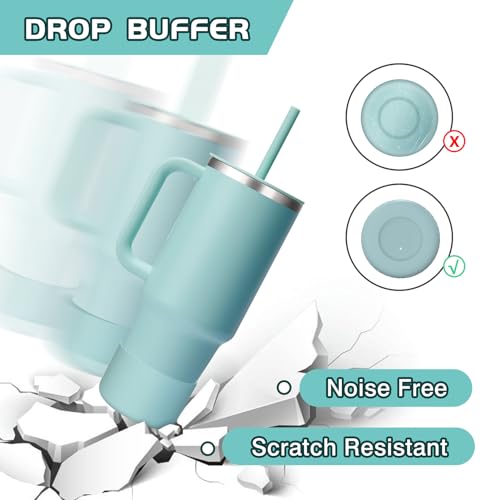 WUQID Silicone Boot Sleeve Compatible with Hydro Flask Travel Tumbler with Handle 32oz&40oz and 12-24oz Hydroflask Bottle & Stanley 20 30 40oz Tumbler, Fit 2.83-2.95in Bottom, Anti-Slip Bottle Cover - color: Dew