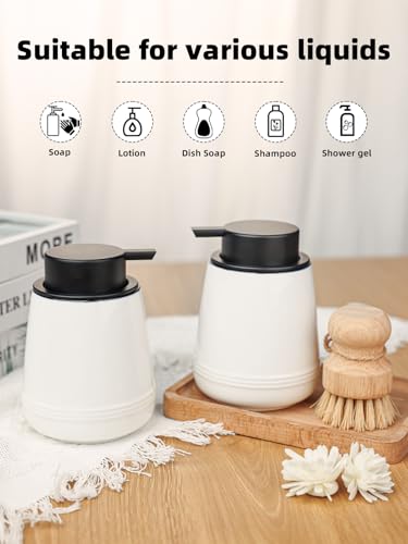 Ceramic Soap Dispenser 13oz,Hand Wash Soap Dispenser (Liquid Dispenser White) - color: Liquid Dispenser White