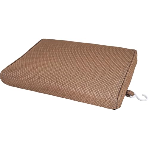 AEROiVi Shower Seat Cushion, Shower Chair Cushion for Transfer Benches in Bathtub, Cushion for Sauna, 3D Mesh Pad with Hook, Slip-Resistant, Design for Elderly, Senior, Handicap Disabled - size: Brown