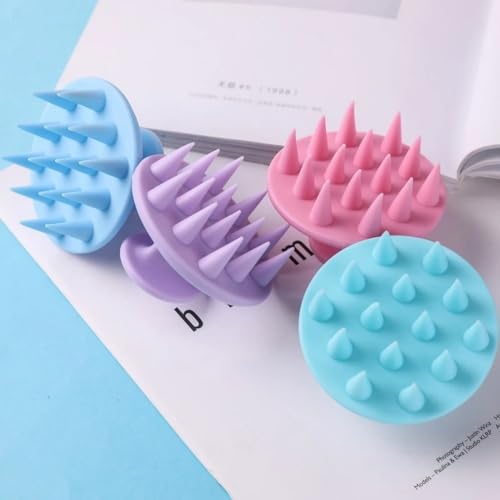 INVODA 4PCS Scalp Scrubber Brush Shampoo Massager for Dandruff & Hair Growth, Exfoliating Shower Brush for Men, Women, Pets, Travel-Friendly & Ergonomic - color: Silicone Brush 4pcs