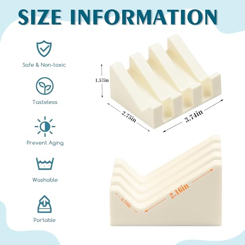 Self Draining Soap Dish Holder,Silicone Soap Dish,for Bathroom,Kitchen, Sponges，Can Extend Soap Life，Keep Soap Bars Dry and Easy Cleaning (Cream White,2-Pack) - color: Cream White,2-pack