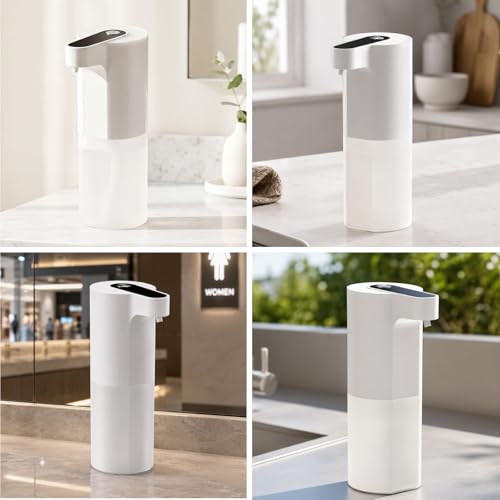 Automatic Soap Dispenser Touchless, Liquid & Foaming Soap Dispensers, USB Rechargeable Smart Hand Soap Dispenser, 3-Level Adjustable, 12.2oz/360ml (2 Pcs Foam Set White) - color: 2 Pcs Foam Set White