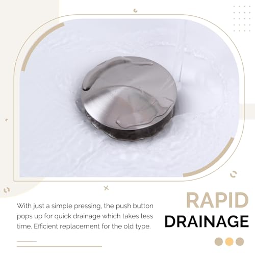 Angle Simple Bathroom Sink Drain, Brass Pop Up Drain Stopper for Vanity Sink with Overflow, Brushed Nickel - color: Brushed Nickel