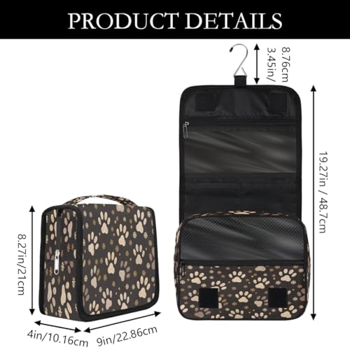 Travel Hanging Toiletry Bag for Women Girl Kinds Of Animals Cat Dog Paw Print Cosmetic Bag Waterproof Makeup Organizer for Accessories, Shampoo, Full Sized Container, Toiletries for Bathroom Shower - color: B 03