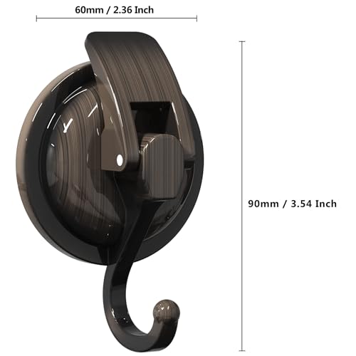 Heavy Duty Vacuum Suction Cup Hooks, Red Bronze Plated Polished Super Suction for Kitchen Bathroom, 6 Pack - color: Red Bronze
