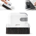 3 in 1 Groove Cleaning Brush, 2026 New Window Track Cleaning Tool with Hard Bristles and Hidden Scraper, Multifunctional Crevice Brush for Sliding Door Track, Window Seal, Sill, Kitchen (Grey) - color: Gray