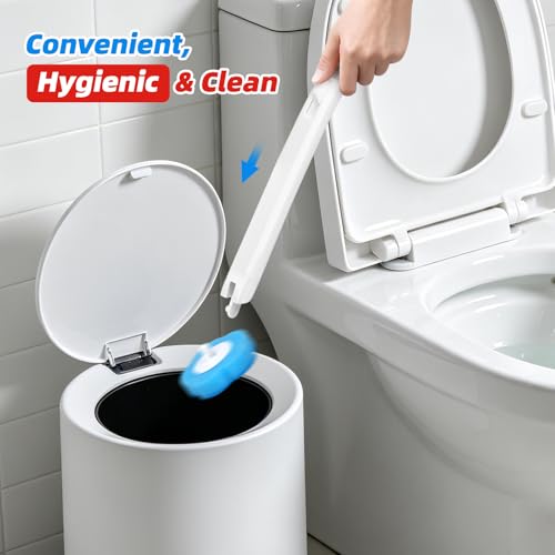 Disposable Toilet Brush with 48 Refills, Toilet Brushes and Holders, Wall Mounted Toilet Bowl Cleaner Wand for Bathroom Maintenance - style: 1 Brush+48 Refills