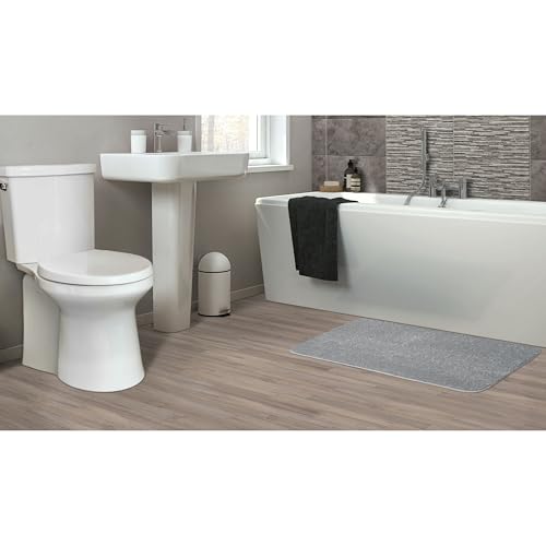 Garland Rug Sedona Bath Rug, Extra Soft Absorbent Plush Bath Rugs, Non-Slip, Quick Drying, Machine Washable, Plush Comfort for Bathroom Floor, Tub and Shower, 21" x 34", Silver - color: Silver, size: 1'9" x 2'10" (Rectangular)