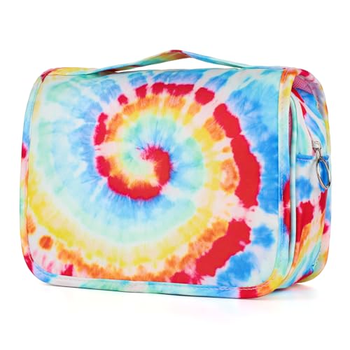 Kids Hanging Toiletry Bag for Girls, Travel Toiletry Bag for Little Young Girls Cosmetic Makeup Waterproof Wash Bag Toddler Traveling Toiletries, Tie Dye Pink - color: Tie-Dye Pink