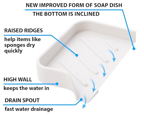Silicone Soap Dish & Tray - Self Draining, Durable Rubber with Drainage - Kitchen & Shower Soap Holder - color: Cream, size: S(4.7X3.5) 1 PC