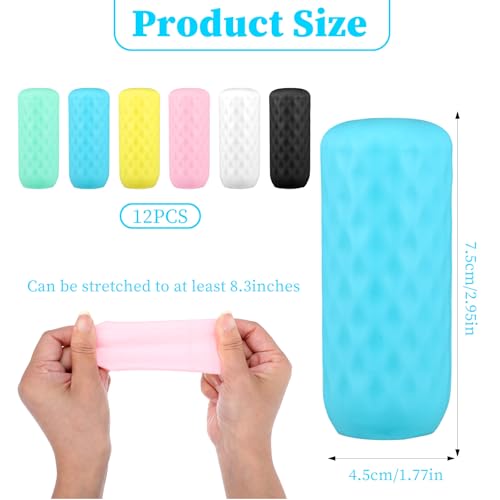 12PCS Silicone Bottle Covers Leak Proofing Bottle Cover Toiletry Sleeves Travel Size Container Sleeves Vacation Essentials Colorful Airplane Travels Accessories for Shampoo Wash Body Bottles