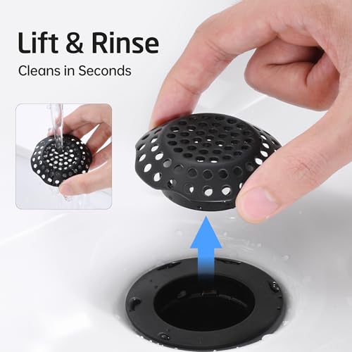 KES Bathroom Sink Grid Drain Without Overflow, 360° Water Drainage, Anti-Clog Design, Detachable Strainer, Matte Black Vanity & Vessel Drain, Stainless Steel & Brass, S2020D-BK - color: Matte Black