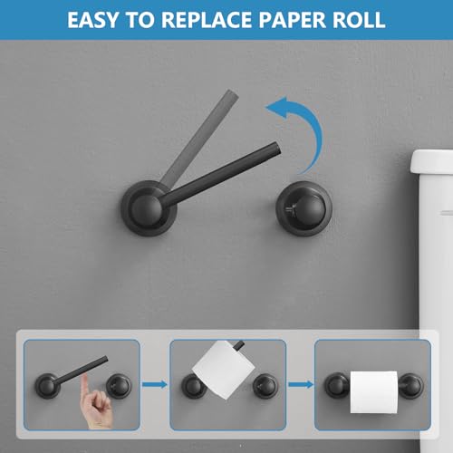 RUMOSE Toilet Paper Holder and Hand Towel Ring Matte Black Wall Mount Bathroom Hardware Accessories 2 PCS Set Flexible Pivoting Toilet Tissue Roll Holder and Towel Hanger, Stainless Steel - color: Matte Black