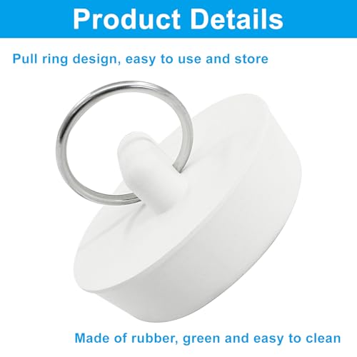 2 Pack Rubber Drain Stopper 1-1/2 Inch Bathtub Drain Plug | Universal Bathroom Sink Stopper, Fits 1-1/2 Inch, Bathtub Drain Plug, For Bathroom Kitchen Sink Tub - style: 1-1/2 Inch