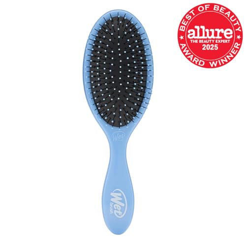 Wet Brush Detangling Brush, Original Detangler Brush (Sky) - Wet & Dry Tangle-Free Hair Brush for Women & Men - No Tangle Soft & Flexible Bristles for Straight, Curly, & Thick Hair - color: Sky, size: 1 Count (Pack of 1)