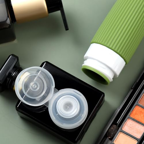 Mrsdry Travel Bottles for Toiletries, Tsa Approved 2oz Travel Bottles, BPA Free Leak Proof Travel Size Toiletry Containers, Refillable Travel Accessories with Toiletry Bag for Shampoo Liquid (4 Pack) - color: Forest Green, size: 2 Ounces