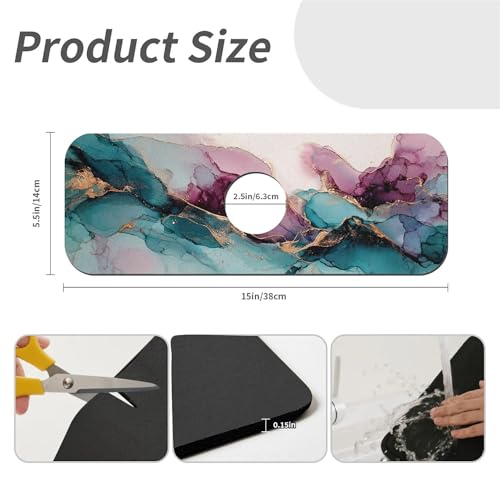 Faucet Fast Absorbent Pad - Red And Blue Marble Drying Pad, Suitable For Kitchen, Bathroom, Island And Other Scenes - color: Red and blue marble