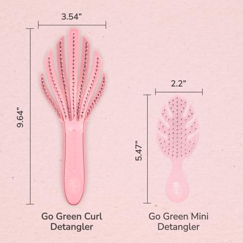 Wet Brush Go Green Curl Detangler, Plant Based, Pink | Ultra Soft IntelliFlex Bristles Designed for Curly Hair, Plant Based Eco-Friendly Materials, Gently Detangles, No Breakage - color: Pink, size: 1 Count (Pack of 1)