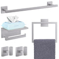 YACVCL 5-Pieces Brushed Nickel Bathroom Hardware Accessories Set Towel Bar Set Upgraded Toilet Paper Holder with Shelf Stainless Steel Wall-Mounted Bathroom Hardware Set 23.6 Inch - color: Brushed Nickel, size: 5Pcs