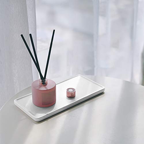 Bathroom Sink Organizer - Ceramic Kitchen Tray, Small Rectangle Candle & Jewelry Tray - White - color: White, size: 7.9" x 3.5" x 1.2"