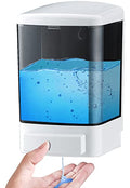 Manual Soap Dispenser 33.8oz / 1000ml Kitchen Bathroom Wall Mounted Commercial Soap Dispenser for Liquid Containers Shampoo Gel Chamber Hotel Restaurant - color: White&black