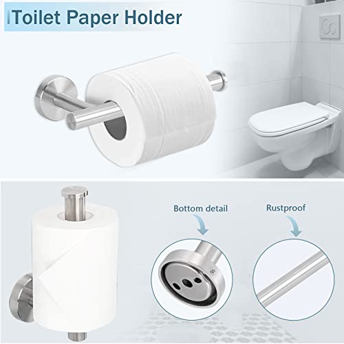 Cilee 10 Piece Brushed Nickel Bathroom Hardware Set, 24 inch Brushed Nickel Towel bar Towel Ring Toilet Paper Holder Robe Towel Hook, SUS304 Stainless Steel Bathroom Accessory Set - color: 1 Brushed Nickel, size: 24inch