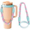 Silicone Water Bottle Handle Strap for Gym Travel Hiking Compatible with Stanley 30 & 40oz Cup Accessories for Men Women Gift - color: Style D
