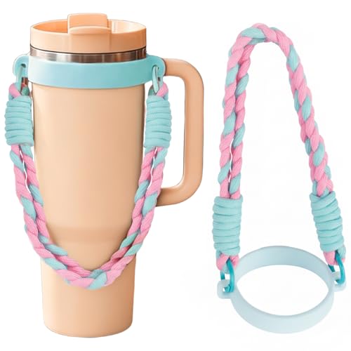 Silicone Water Bottle Handle Strap for Gym Travel Hiking Compatible with Stanley 30 & 40oz Cup Accessories for Men Women Gift - color: Style D