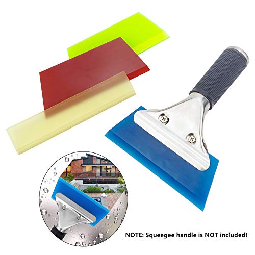 CARTINTS 2pack Mini Squeegee Rubber Squeegee, 5.1x 2 inch, for Cleaning Glass, Shower Door and Car Windows and Screen Printing, Blue/Green - color: Blue+green