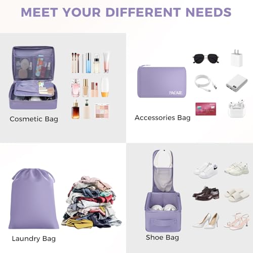 BAGAIL 8 Set Packing Cubes Luggage Packing Organizers for Travel Accessories-Dusty Purple - color: Dusty Purple, size: 8 Set