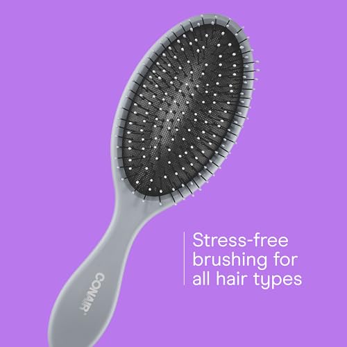 Conair Detangling Hair Brush Set 3 Pack, For Wet, Dry and All Hair Types, Detangling Brushes for Women in Blue, Pink, and Gray - color: Blue,Pink,Grey, size: 3 Count Full Size