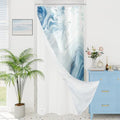 MitoVilla 3 in 1 Stall Half Size Blue Marble Shower Curtain Set-36 W x 72 H, Modern Ripple Shower Curtain and Waterproof Fabric PEVA Liner Set with Stainless Steel Hooks - color: 3 in 1 - Blue, size: 36"W x 72"L (Pack of 1)
