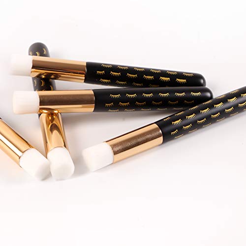 10 Pcs Cute black Lash Cleanser Brushes Lash Shampoo Brushes for Eyelash Extensions Cosmetic Brushes Peel Off Blackhead Brush Remover Tool Nose Cleaning Washing Brush - color: BLACK