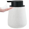 12Oz Foaming Soap Dispenser - Ceramic Foam Hand Soap Dispenser with Easy-to-Press Black Pump, Reusable and Refillable Lotion Dish Soap Dispensers for Bathroom & Kitchen, Speckled Matte White - color: Speckled White, style: Foam Pump
