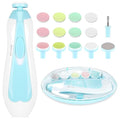 Qunlions life Electric Nail File Drill for Baby No Sharp Claws Hurt, 6 in 1 Safety Cutter Trimmer Clipper for Toes and Fingers (Blue) - color: Blue