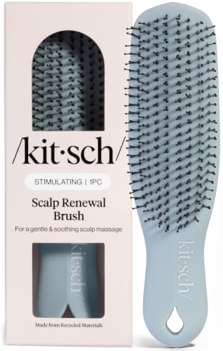 Kitsch Scalp Renewal Brush - Exfoliating & Scalp Massager for Hair Growth, Gentle Head Massage Brush to Remove Buildup, Boost Circulation & Relaxing Head Scrubber for Washing Hair - Haze Blue - color: Haze Blue