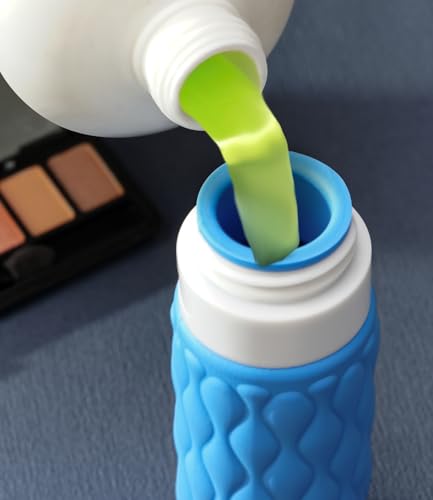 Silicone Travel Bottles for Toiletries 8 Pack Travel Size Toiletries 3.4 oz 1.7 oz, Leakproof Squeeze Travel Size Containers Refillable Cosmetic Jars Set for Shampoo, Conditioner, Creams - color: Blue-3.4oz