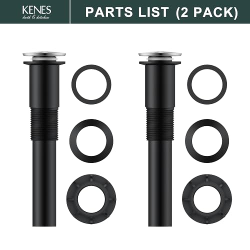 KENES 2 Pack Bathroom Vessel Sink Pop Up Drain Without Overflow Assembly, Lavatory Vanity Sink Drain Stopper, Anti-Clogging Drain Strainer, Brushed Nickel - color: Brushed Nickel X 2, size: Big Pop up Cap (Without Overflow)