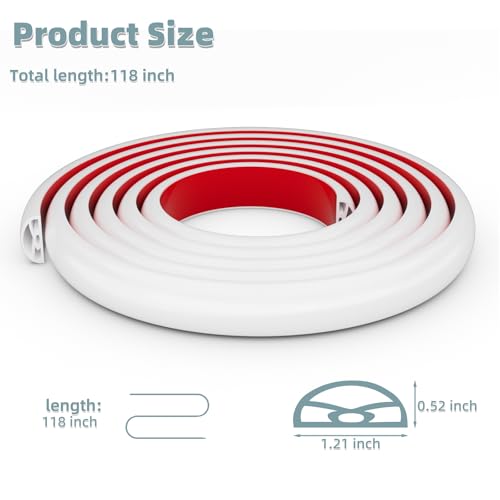 118Inch New Shower Threshold Water Dam Barrier,Collapsible Self-Adhesive Silicone Shower Water Guard for Bathroom Bathtub and Kitchen,Shower Water Blocker Suitable for Wheelchair Access(White) - color: White, size: 118 Inch