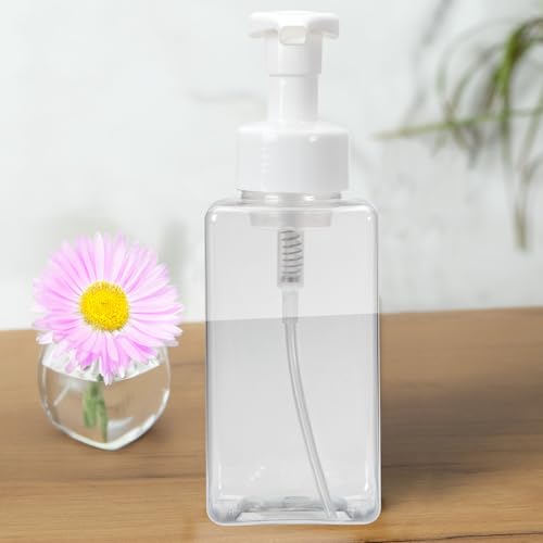 Ginger Lily Farms Foaming Soap Dispenser, Refillable Plastic Pump Bottles for Liquid Hand Soap, 15 oz. Clear Bottle with White Pump, 2-Pack - style: 15 Oz Clear