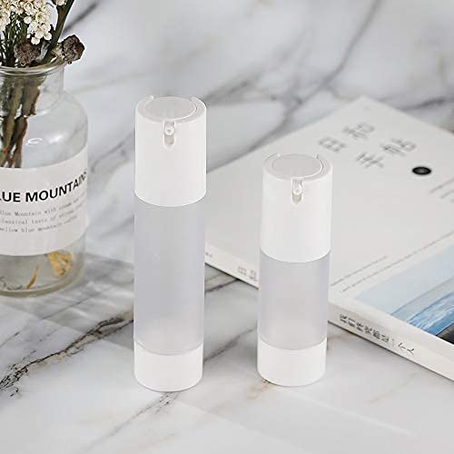 longway 1.7 Oz (50ML) Empty Refillable Airless Pump Bottle,Travel Foundation Containers,Airless Cosmetic Pump Bottle for Hand Sanitizer, Toner,Gel,Hair Oil, Lotion and Face Cream (Pack of 6, Frosted) - size: 50 ml