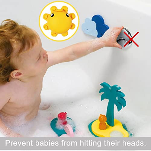 Bathroom Bathtub Overflow Drain Cover- Silicone Bath Tub Drain Cover, Tub Overflow Drain Stopper with Suction Cup Seal, Adds Inches of Water for Deeper Bath, Bathroom Accessories, Yellow - color: Yellow