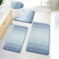 Bsmathom Bathroom Rug Set Bath Rugs Microfiber Non Slip Bathroom Set 4 Piece with Toilet Cover, Washable Absorbent Bath Mat, Dusty Blue - color: Dusty Blue, size: 18"x26"+20"x31"+U20"x24"+Cover19"x21"